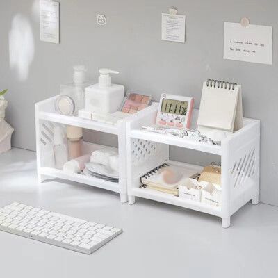Plastic Detachable 2 layer desktop organizer tray