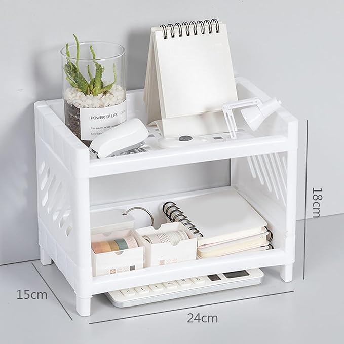 Plastic Detachable 2 layer desktop organizer tray