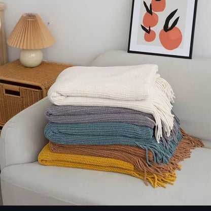 Chenille throw blanket