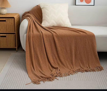 Chenille throw blanket