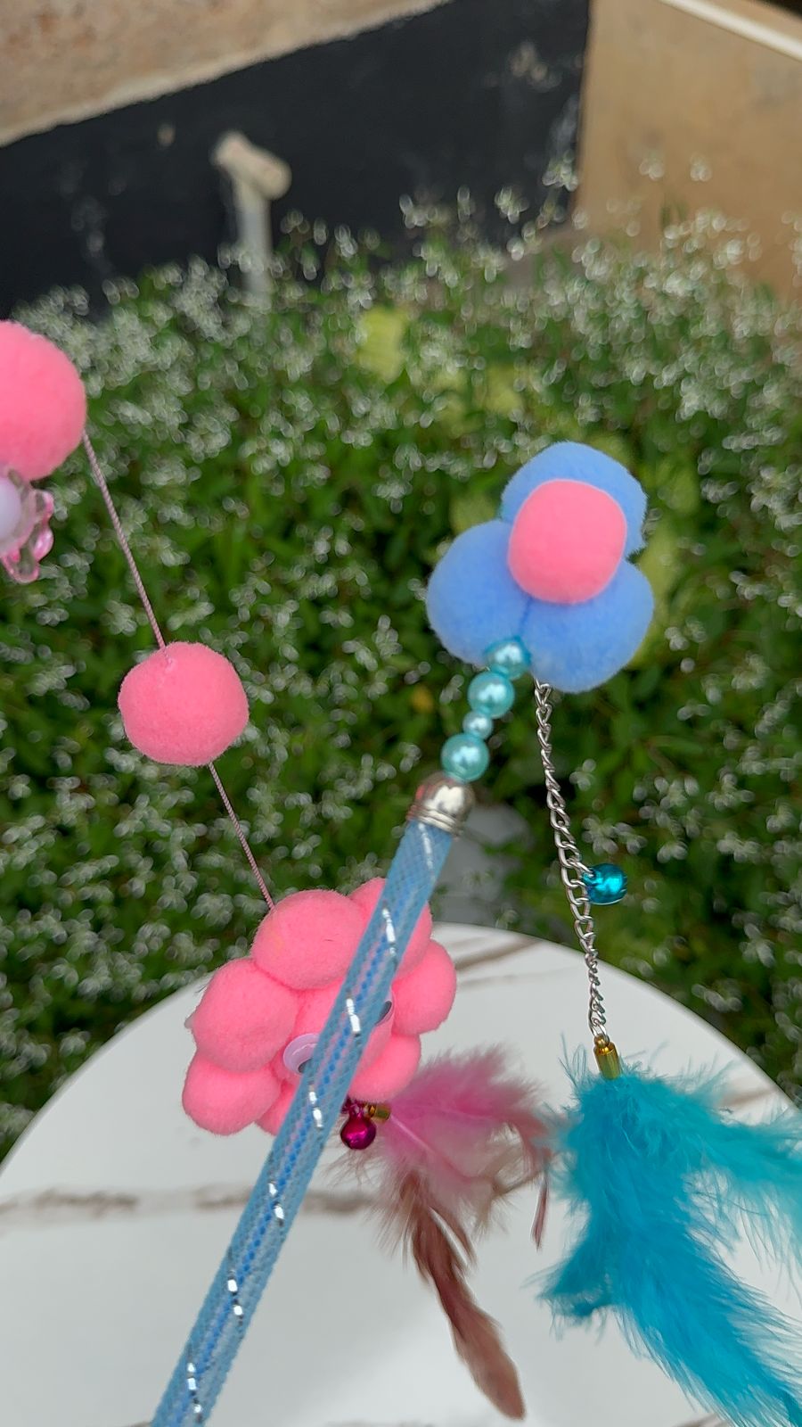 Rainbow Feather Teaser Wand Cat Toy