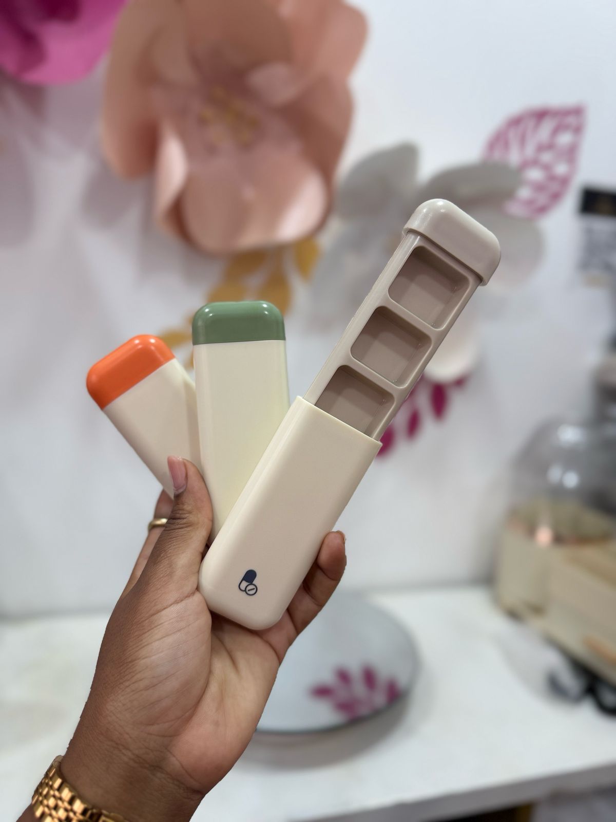 3 compartment pill organiser box