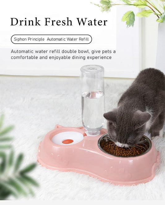 Automatic single pet bowl plus water dispenser